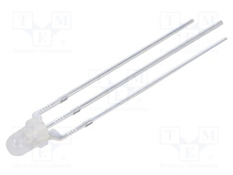 LED; 3mm; orange,yellow; 60°; Front: convex; 2.1÷2.6VDC; -30÷85°C