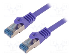 Patch cord; S/FTP; 6a; stranded; Cu; LSZH; violet; 5m; 27AWG