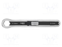 Wrench; adjustable,box; Chrom-vanadium steel; double-sided