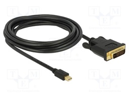 Cable; DVI-D (24+1) plug,mini HDMI plug; Len: 3m; black; 32AWG