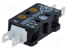 Microswitch SNAP ACTION; without lever; SPST-NO + SPST-NC; IP40