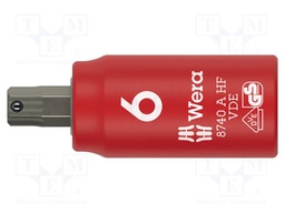 Socket; 6-angles,insulated,socket spanner; HEX 6mm; 1/4"; 1kVAC