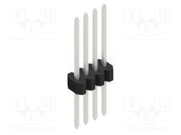 Connector: pin strips; pin header; male; PIN: 4; 1.27mm; THT; 1x4