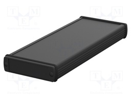 Enclosure: with panel; ALUBOS 820; X: 82mm; Y: 200mm; Z: 22mm; black