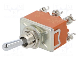Switch: toggle; Pos: 2; DPDT; ON-ON; 15A/250VAC; 15A/30VDC; -25÷85°C