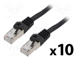 Patch cord; F/UTP; 6; stranded; CCA; PVC; black; 2m; 26AWG; Cores: 8