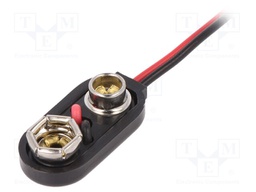 6F22 connector; Leads: cables; Size: 6F22,6LR61; Batt.no: 1; 150mm