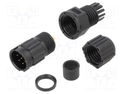 Plug; Connector: circular; size B; male; PIN: 6; w/o contacts; 5A