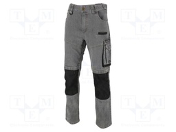 Dungarees; Size: XXL; grey; slim-fit,strengthened construction