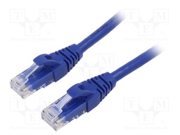 Patch cord; U/UTP; 6; stranded; Cu; PVC; blue; 1m; 26AWG