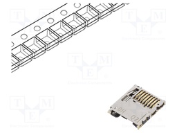 Connector: for cards; SD Micro; push-push,inverse; SMT; on PCBs
