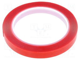 Tape: fixing; W: 12mm; L: 5m; D: 0.5mm; V: double-sided; acrylic; 100°C