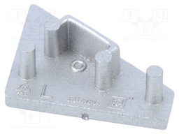 Cap for LED profiles; silver; ABS; Application: CORNER10; V: GEN2