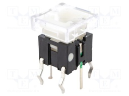 Microswitch TACT; SPST-NO; Pos: 2; 0.05A/12VDC; THT; LED; green