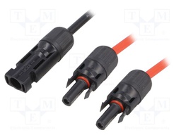 Connector: solar; plug; male + female; IP67; straight; 4mm2; 1m