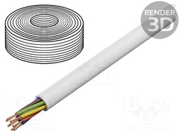 Wire; YTDY; solid; Cu; 8x0,5mm; white; 0.5mm