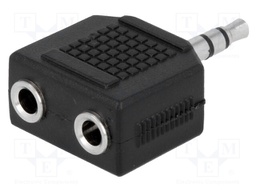 Splitter; Jack 3.5mm socket x2,Jack 3.5mm plug; stereo