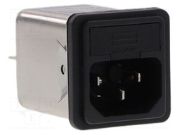 Connector: AC supply; socket; male; 6A; 250VAC; -25÷85°C; 3mH; 1MΩ