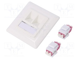 Connector: fiber optic; socket,coupler; duplex; both sides,LC