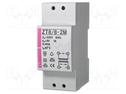 Transformer: bell; 8VA; 230VAC; 8V; Leads: terminal block; IP20