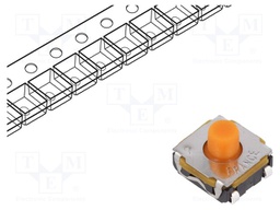 Microswitch TACT; SPST-NO; Pos: 2; 0.05A/32VDC; SMT; none; 1.7N