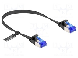Patch cord; U/FTP; Cat: 6a; RJ45 plug,both sides; 0.25m; TPE; black