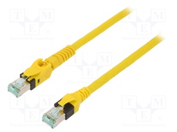 Patch cord; S/FTP; 6a; stranded; Cu; PUR; yellow; 5m; halogen free