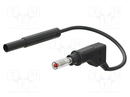 Test lead; 19A; banana plug 4mm,angular banana plug 4mm; Len: 1m