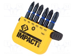 Screwdriver bits; Pcs: 6; Package: blister; 50mm; Bit: Pozidriv®