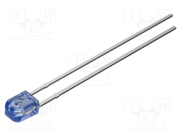 LED; blue; 1560mcd; 70/50°; Front: convex; 3x2.3x3.9mm; THT; 2.9VDC