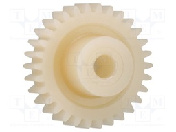 Spur gear; igutek® P360; hub with pass-through hole; Module: 0.5
