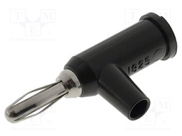 Plug; 4mm banana; 15A; 70VDC; black; 0.8mm2; Mounting: on cable