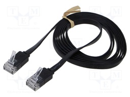 Patch cord; U/UTP; 6; stranded; Cu; PVC; black; Len: 1.5m; 32AWG