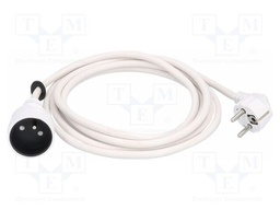 Extension lead; 3G1.5mm2; Sockets: 1; PVC; white; 2m; 16A
