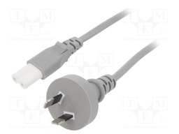 Cable; 2x0.75mm2; AS/NZS 3112 (I) plug,IEC C7 female; PVC; 1.8m