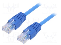 Patch cord; U/UTP; 5e; stranded; CCA; PVC; blue; Len: 0.25m; 26AWG