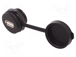 Socket; USB A; 1310; for panel mounting,rear side nut; soldering