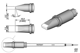 Tip; cut spade; 7.5x3.2mm