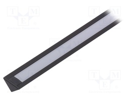 Profiles for LED modules; white; angular,recessed; black; L: 1m