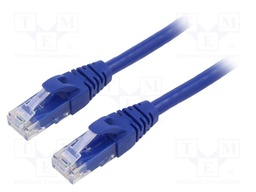 Patch cord; U/UTP; 6; stranded; Cu; PVC; blue; 5m; 26AWG