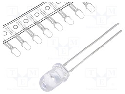 LED; 5mm; red; 1560÷3000mcd; 60°; Front: convex; Pitch: 2.54mm
