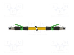 Patch cord; RJ45 plug,both sides; 5; stranded; Cu; PUR; yellow; 10m
