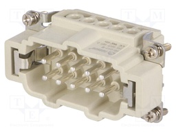 Connector: HDC; contact insert; male; DE; PIN: 10; 10+PE; size D10B