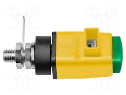 Laboratory clamp; yellow-green; 300VDC; 16A; Contacts: nickel