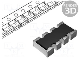 Resistor network: Y; SMD; R: 22kΩ; ±1%; 62.5mW; No.of resistors: 4
