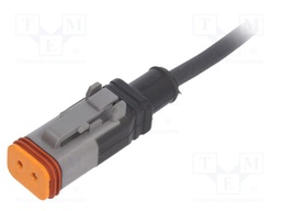 Connection lead; DT06-2S; PIN: 2; straight; 5m; plug; 48VAC; 8A