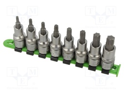 Socket-set; socket spanner,Torx®; Chrom-vanadium steel; 1/2"
