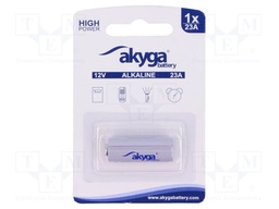 Battery: alkaline; 23A,8LR932,LRV08,MN21; 12V; non-rechargeable