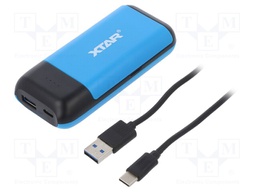 Charger: for rechargeable batteries; Li-Ion; 3.6/3.7V; 2.1A; 5VDC