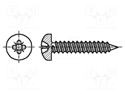 Screw; 3,5x16; Head: cheese head; Pozidriv; Size: PZ2; BN: 13259